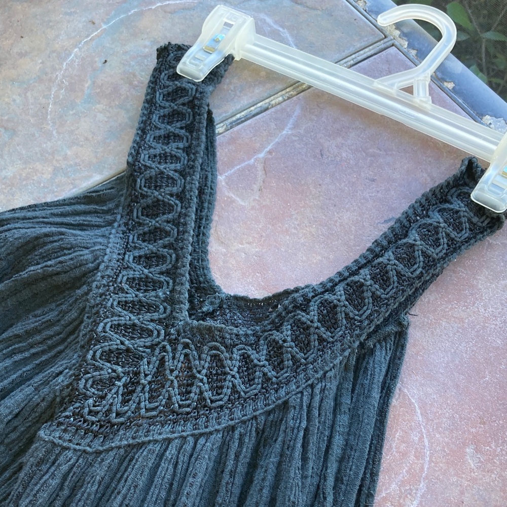 Vintage Gauze Crochet Top Maxi Dress